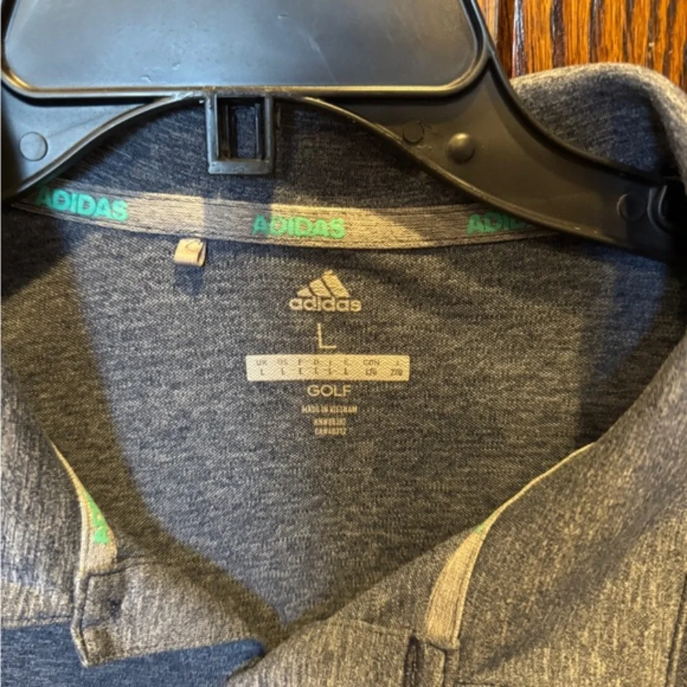 adidas Gray Polo with Green Logo